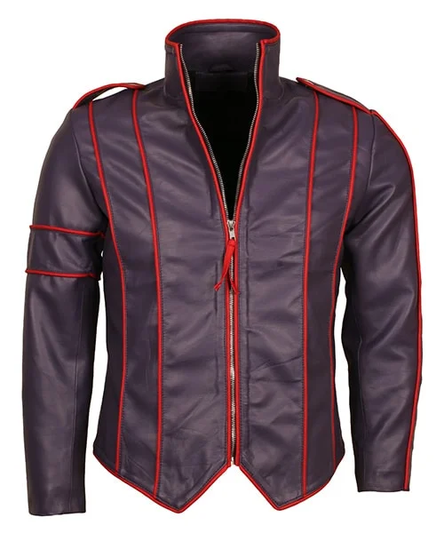 Michael Jackson Come Together Purple Leather Jacket michael jackson come together outfit