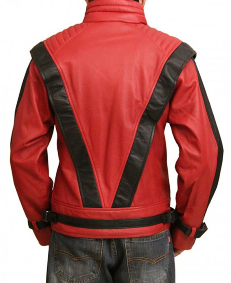 Michael Jackson Thriller Red Leather Jacket mj thriller jacket