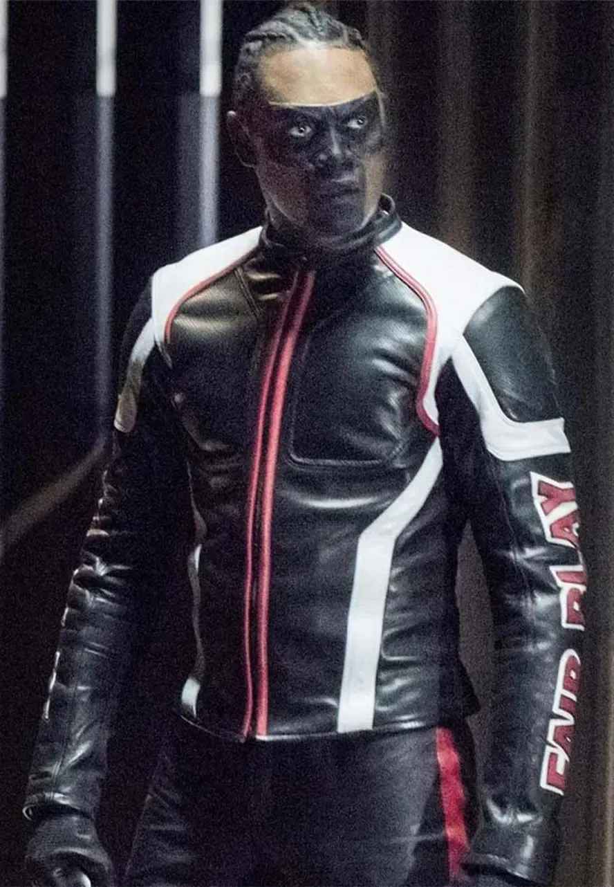 Arrow Mr Terrific Leather Jacket mr terrific jacket