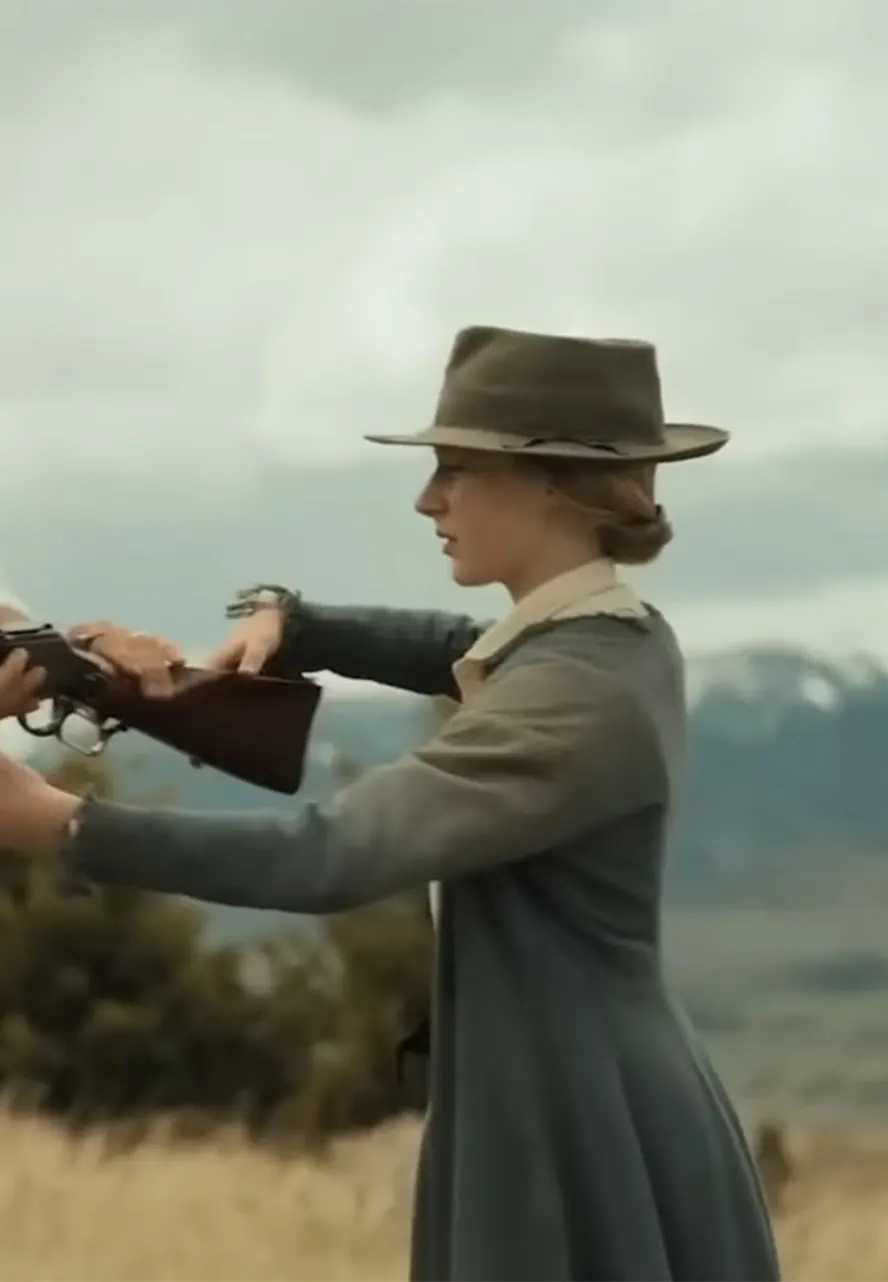 Murder at Yellowstone City 2022 Anna Camp Coat murder at yellowstone city 2022 alice trench coat