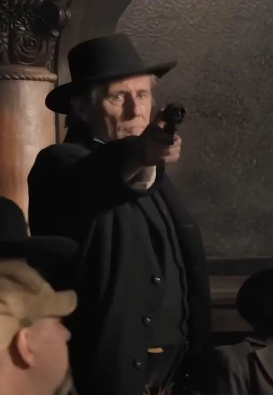 Murder at Yellowstone City Gabriel Byrne Black Coat murder at yellowstone city coat