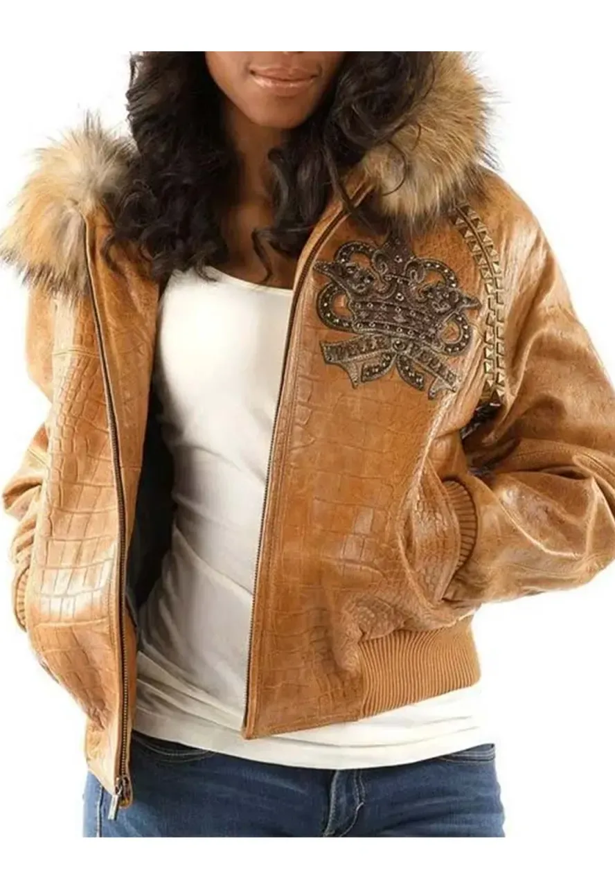Womens Pelle Pelle Vintage Hooded Brown Jacket pelle pelle hooded brown jacket