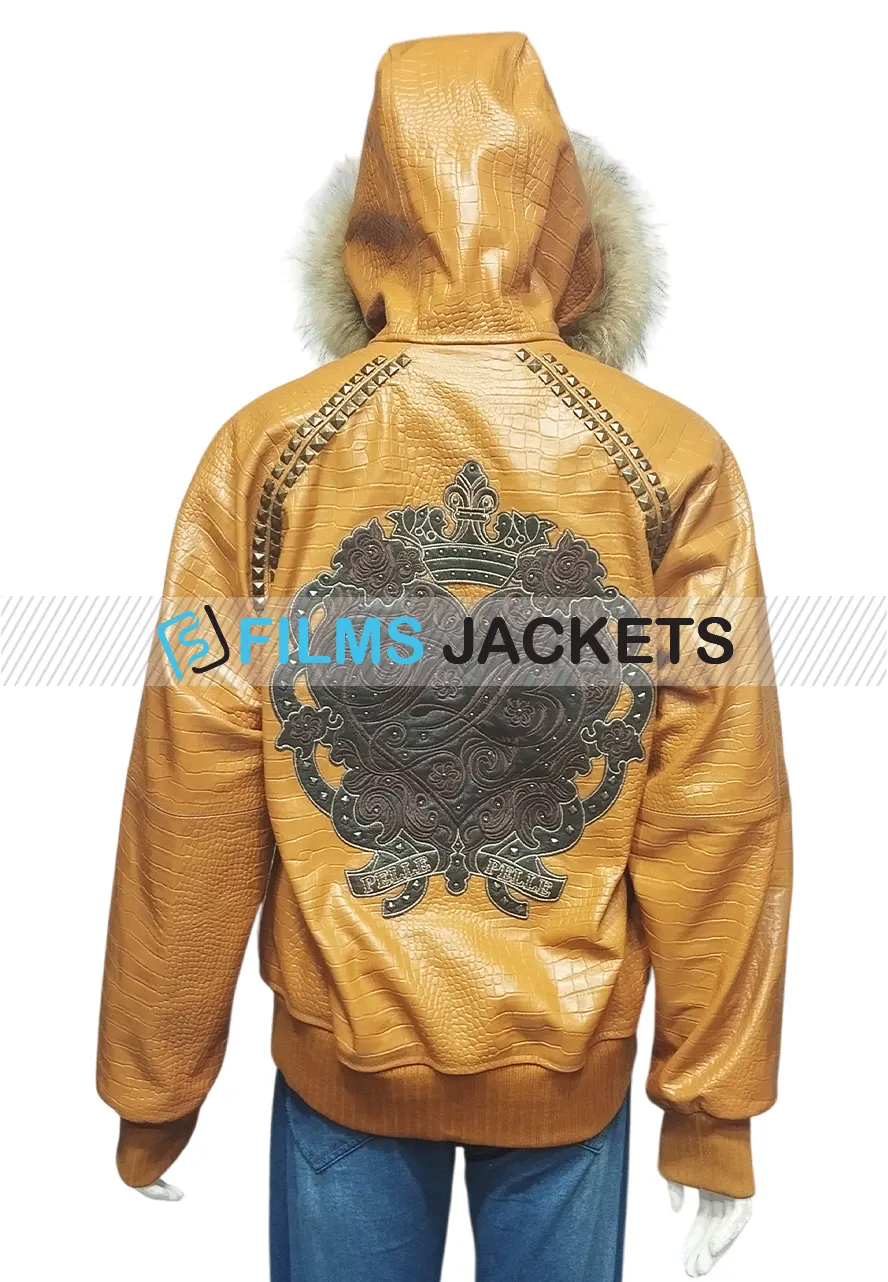 Womens Pelle Pelle Vintage Hooded Brown Jacket pelle pelle womens leather jacket