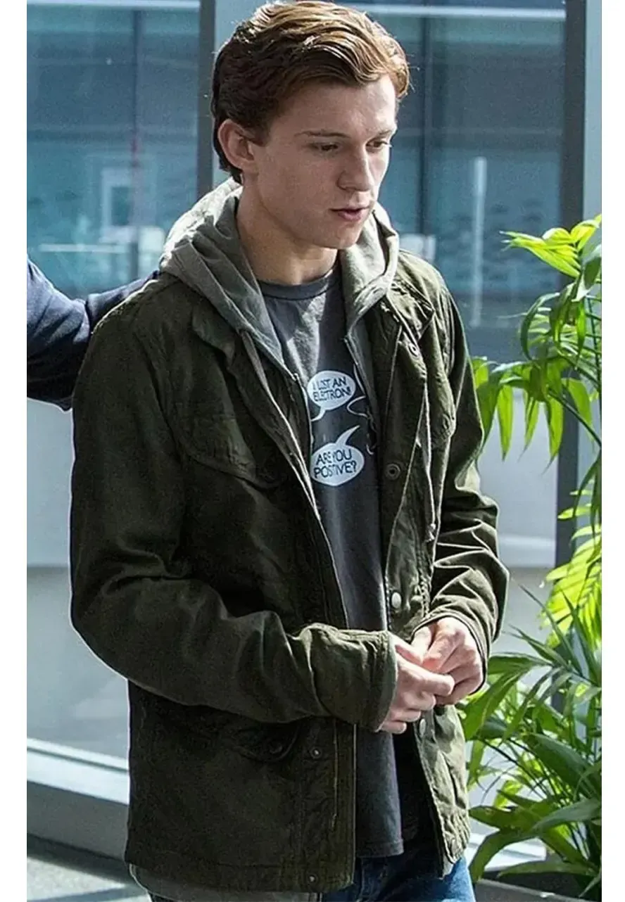 Tom Holland Spider Man Homecoming Green Jacket peter parker spider man homecoming jacket