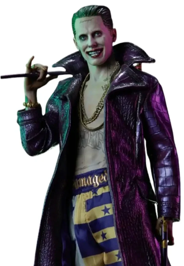purple leather coat
