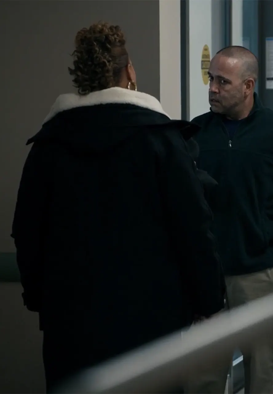 The Equalizer Queen Latifah Black Cotton Shearling Coat queen latifah black coat
