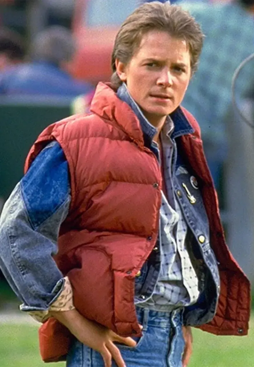 Marty Mcfly Back To The Future Puffer Vest red vest marty mcfly