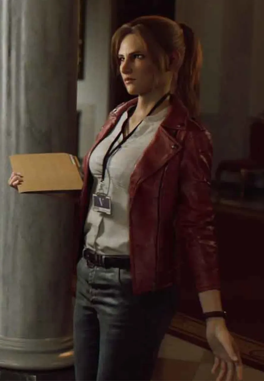 Resident Evil Infinite Darkness Claire Redfield Biker Leather Jacket resident evil infinite darkness biker leather jacket