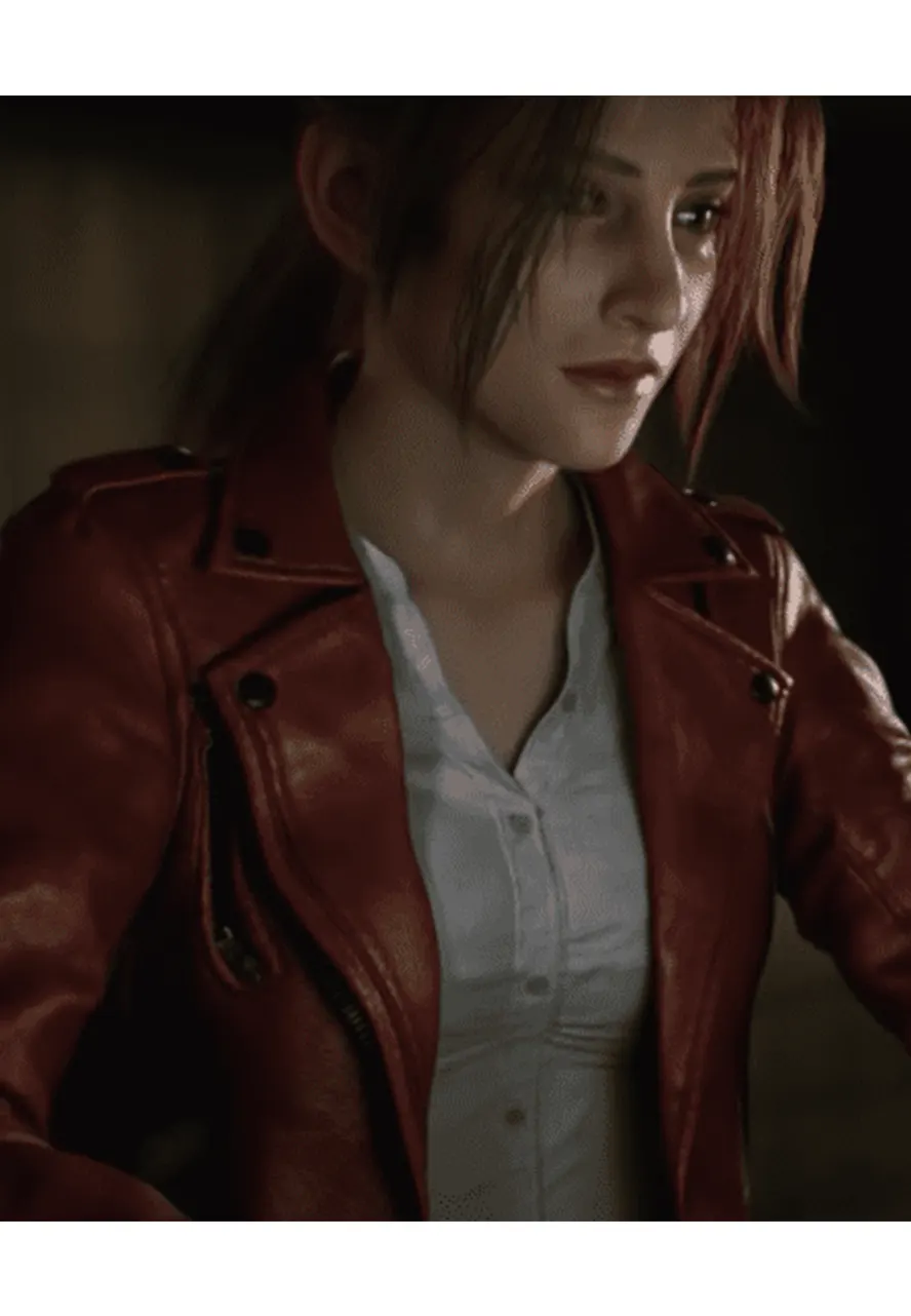Resident Evil Infinite Darkness Claire Redfield Biker Leather Jacket resident evil infinite darkness claire redfield red leather jacket