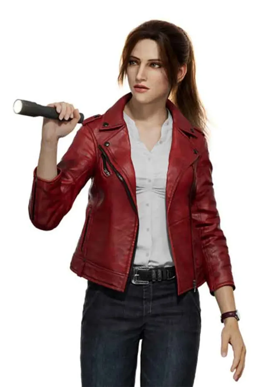 Resident Evil Infinite Darkness Claire Redfield Biker Leather Jacket resident evil infinite darkness jacket