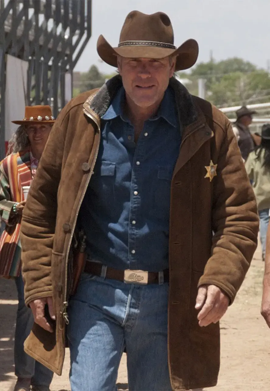Robert Taylor Sheriff Walt Longmire Suede Coat robert taylor longmire trench coat