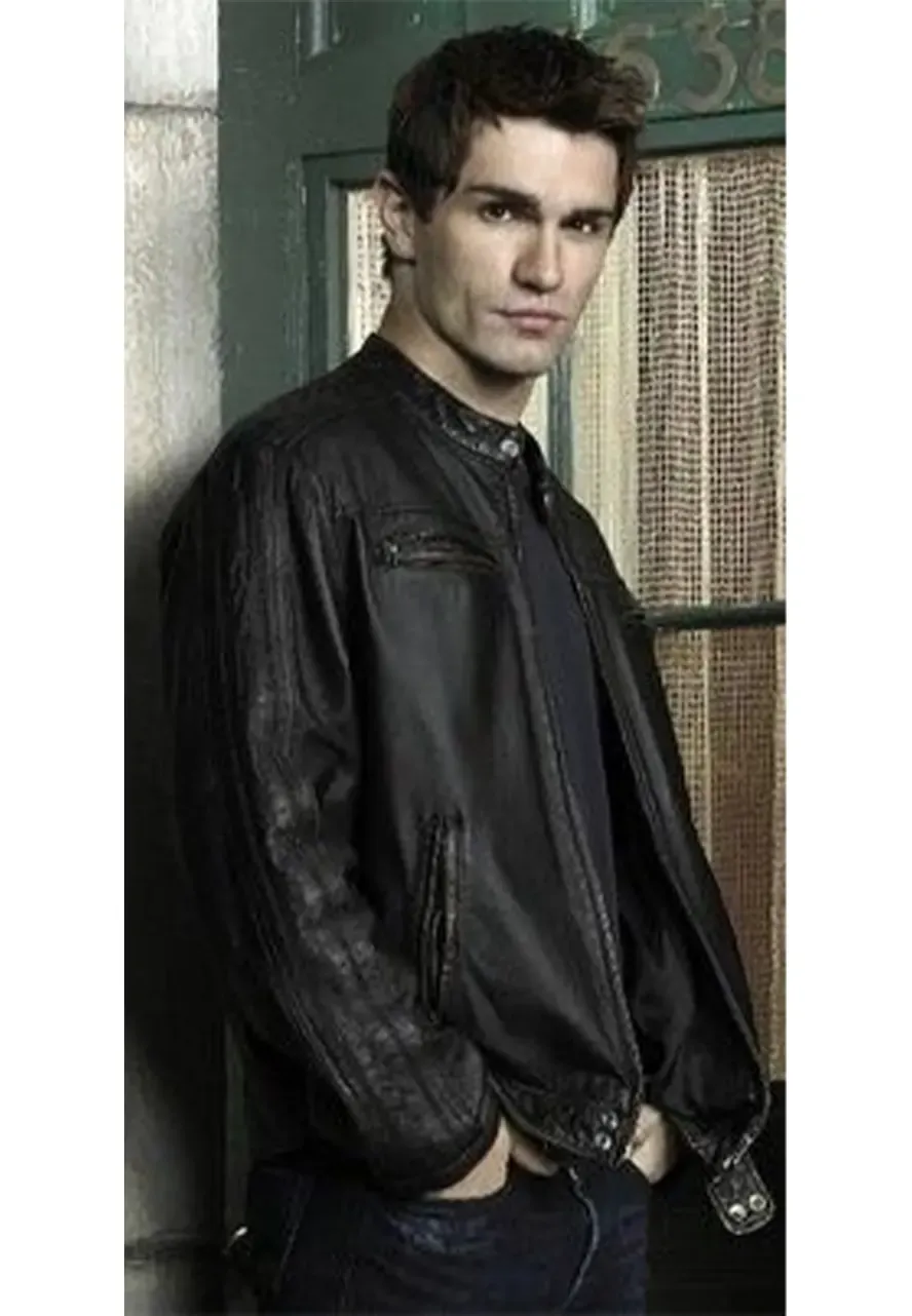 Being Human Sam Witwer Black Leather Jacket sam witwer black leather jacket