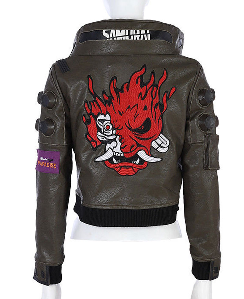 Cyberpunk 2077 Brown Leather Jacket samurai cyberpunk 2077 leather jacket