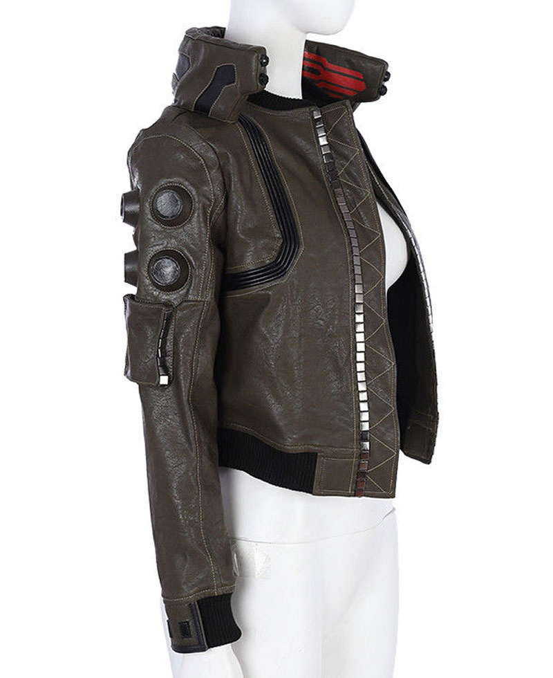Cyberpunk 2077 Brown Leather Jacket samurai cyberpunk jacket