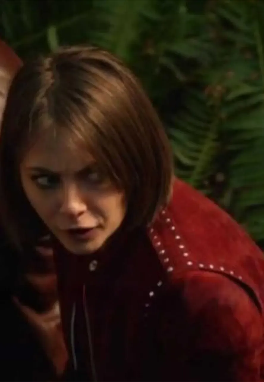 Arrow S05 Thea Queen Studded Suede Jacket season 5 willa holland red suede biker jacket