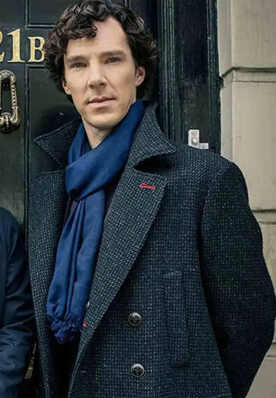 Benedict Cumberbatch Sherlock Double Breasted Coat sherlock grey trench coat