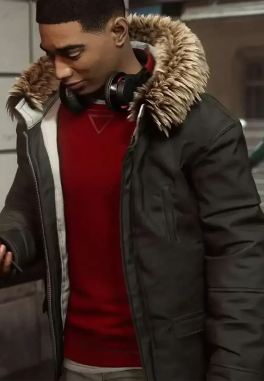 Miles Morales Spider-Man PS4 Parka Jacket spider man miles morales parka jacket
