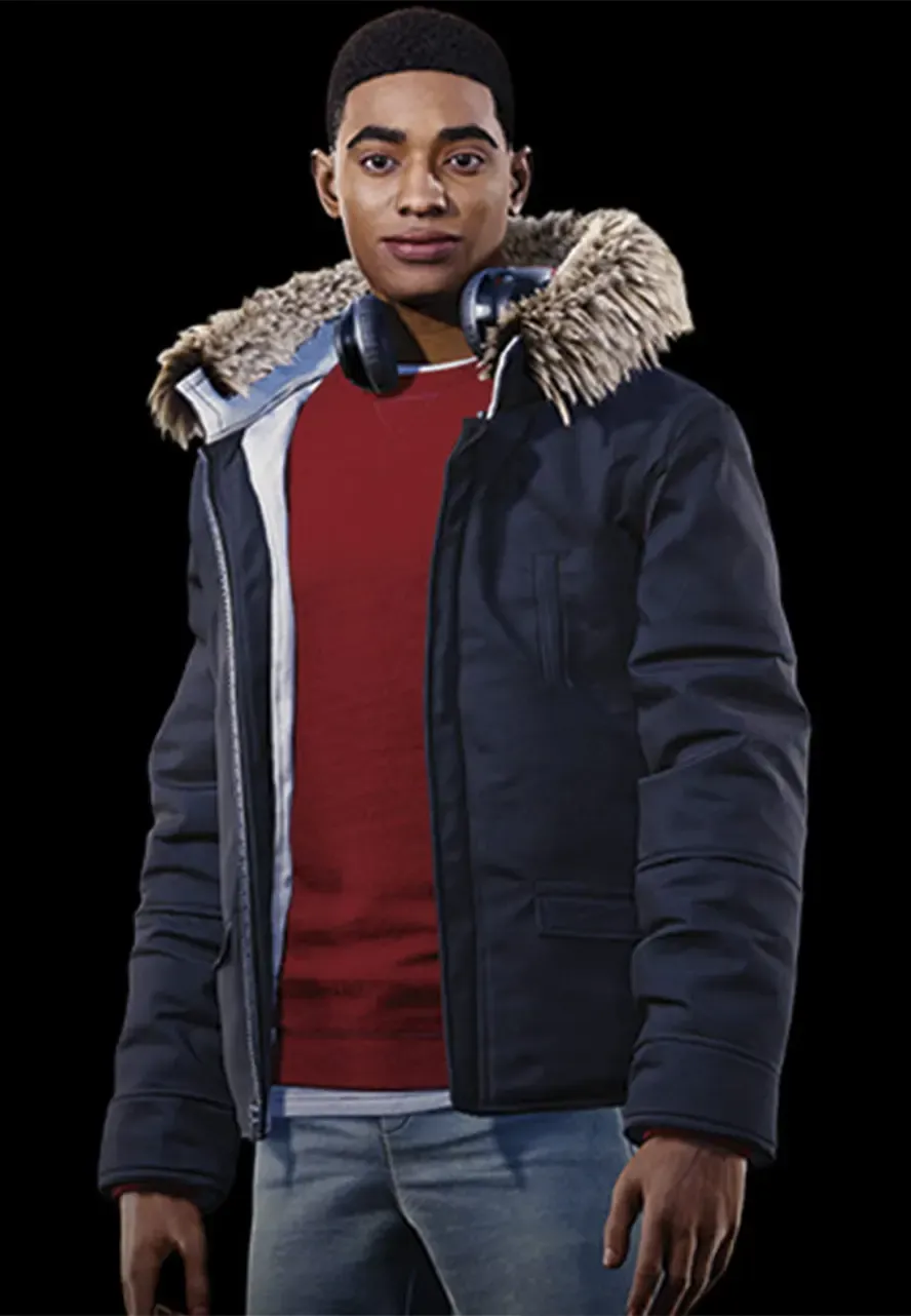 Miles Morales Spider-Man PS4 Parka Jacket spider man miles morales parka