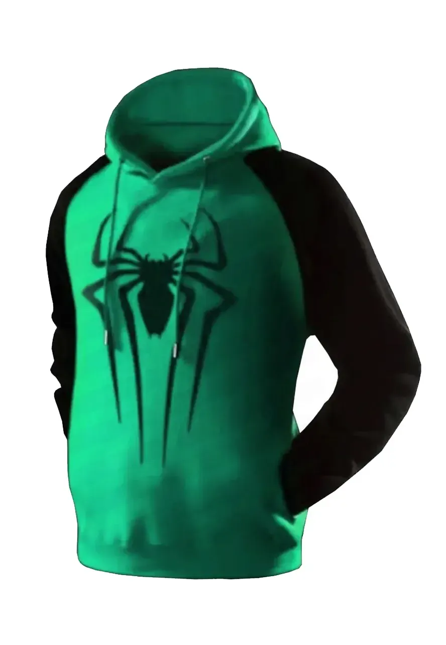 Spiderman Red and Black Pullover Hoodie spiderman black and aqua green hoodie