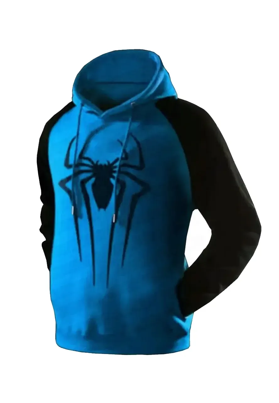Spiderman Red and Black Pullover Hoodie spiderman black and blue hoodie