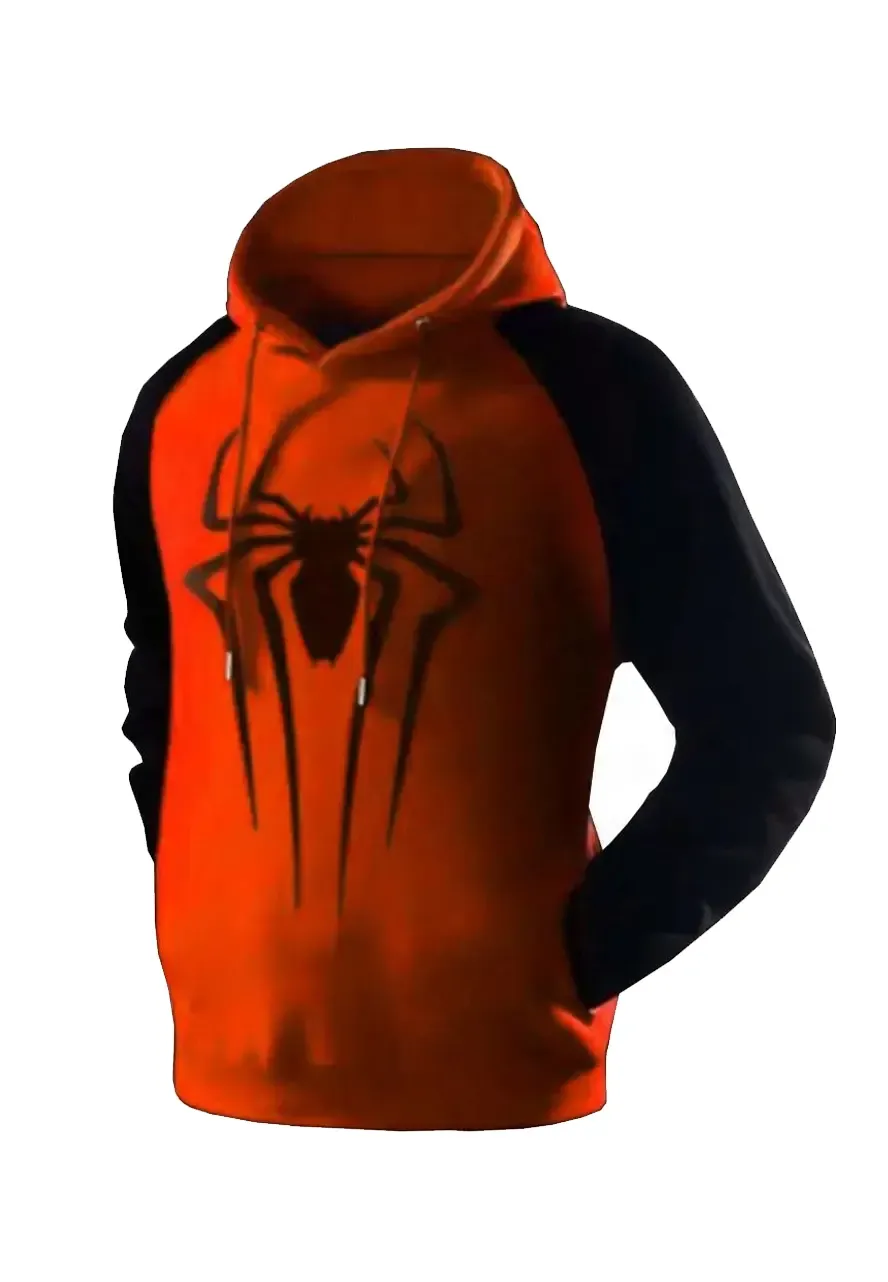 Spiderman Red and Black Pullover Hoodie spiderman black and orange hoodie