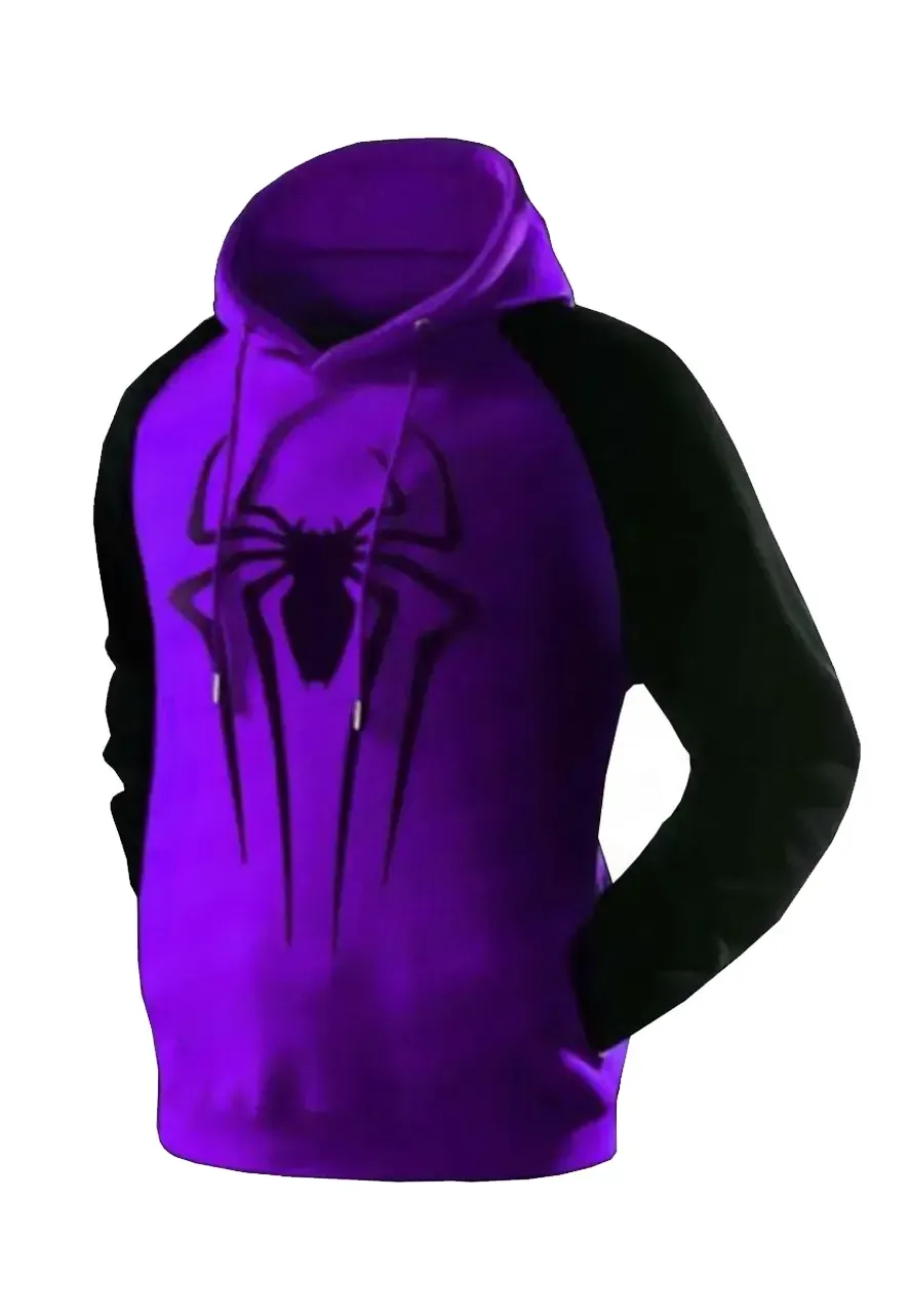 Spiderman Red and Black Pullover Hoodie spiderman black and purple hoodie