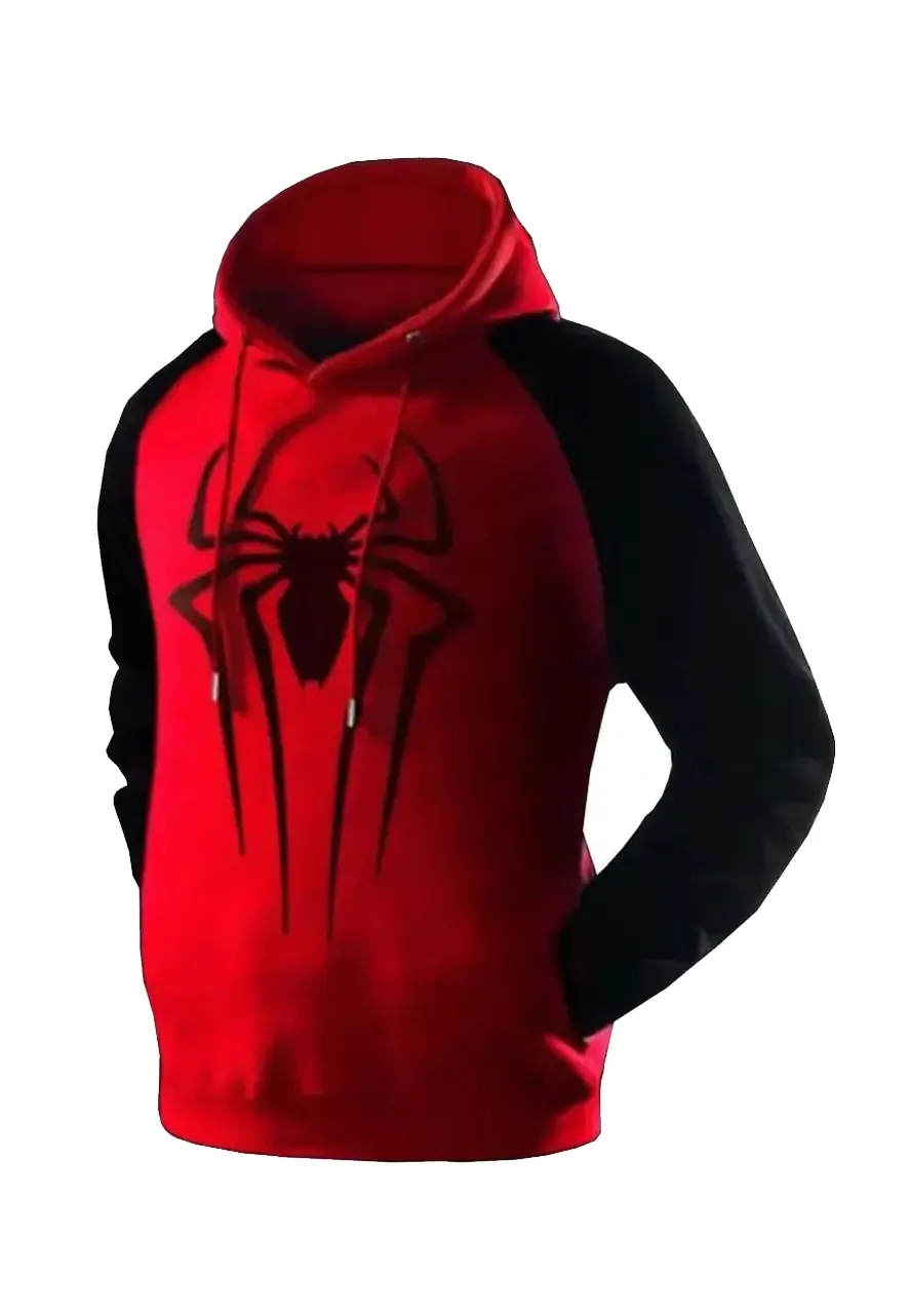 Spiderman Red and Black Pullover Hoodie spiderman black and red hoodie