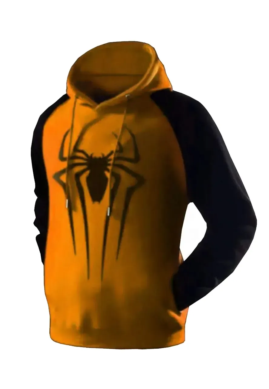 Spiderman Red and Black Pullover Hoodie spiderman black and yellow hoodie