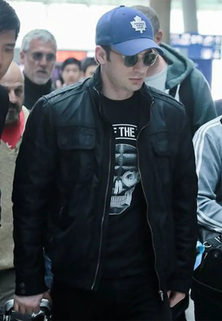 Steve Rogers Age of Ultron Chris Evans Black Jacket steve rogers black jacket