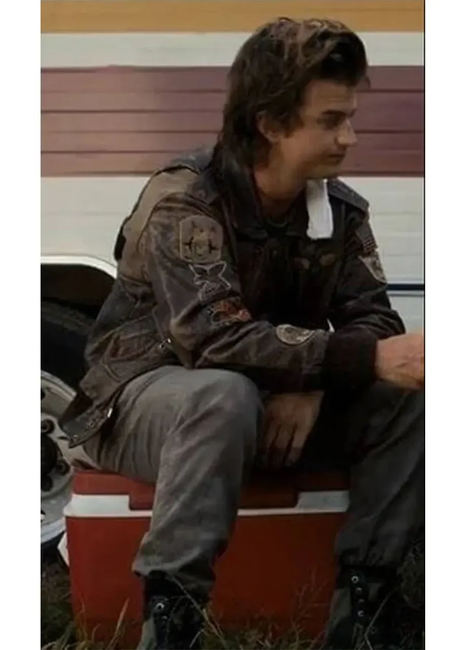 Stranger Things Steve Harrington Leather Jacket stranger things brown jacket