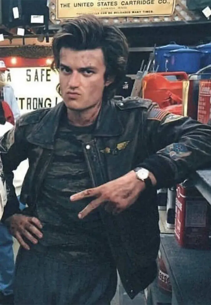 Stranger Things Steve Harrington Leather Jacket stranger things brown leather jacket