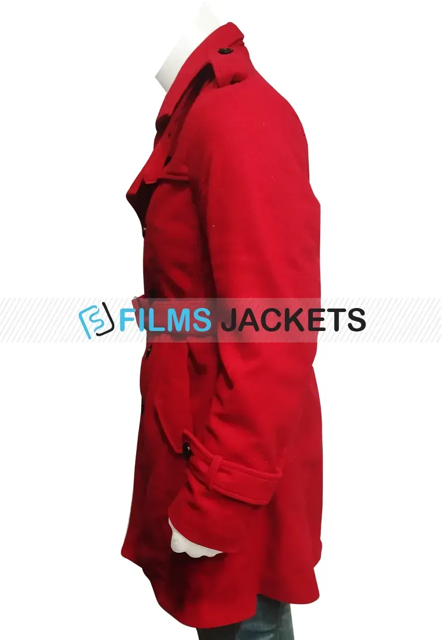 Men's Double Breasted Street Wear Coat street wear double breasted red coat