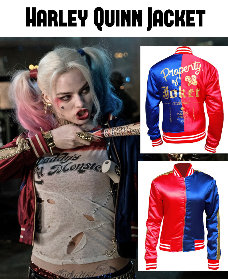 Suicide Squad Harley Quinn Red and Blue Jacket suicide squad jacket