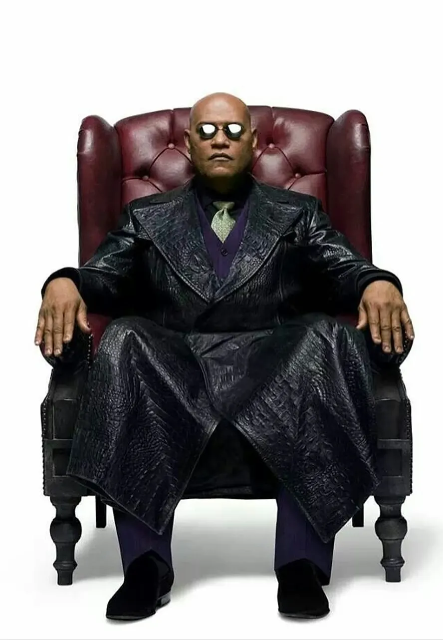 The Matrix Laurence Fishburne Black Leather Coat the matrix leather coat