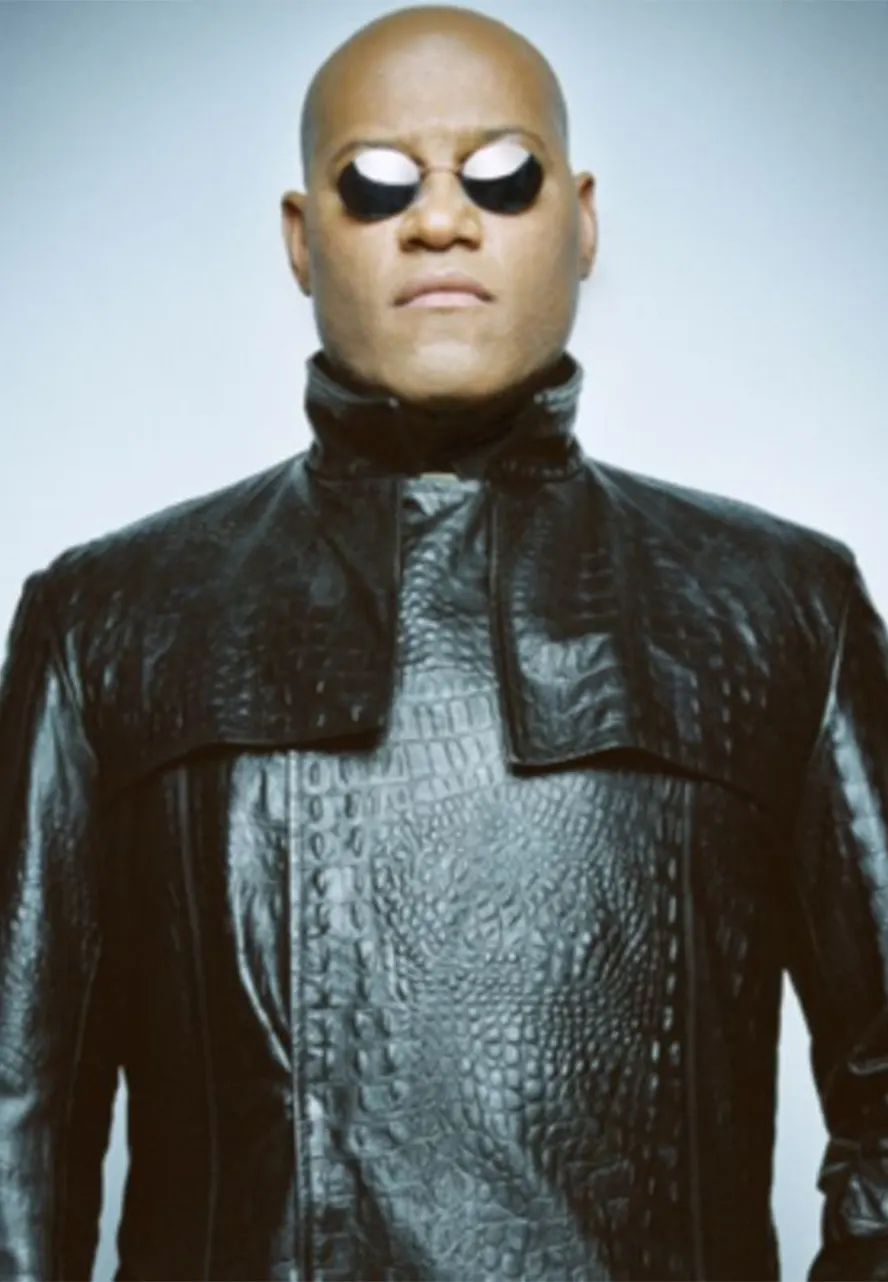 The Matrix Laurence Fishburne Black Leather Coat matrix morpheus leather coat