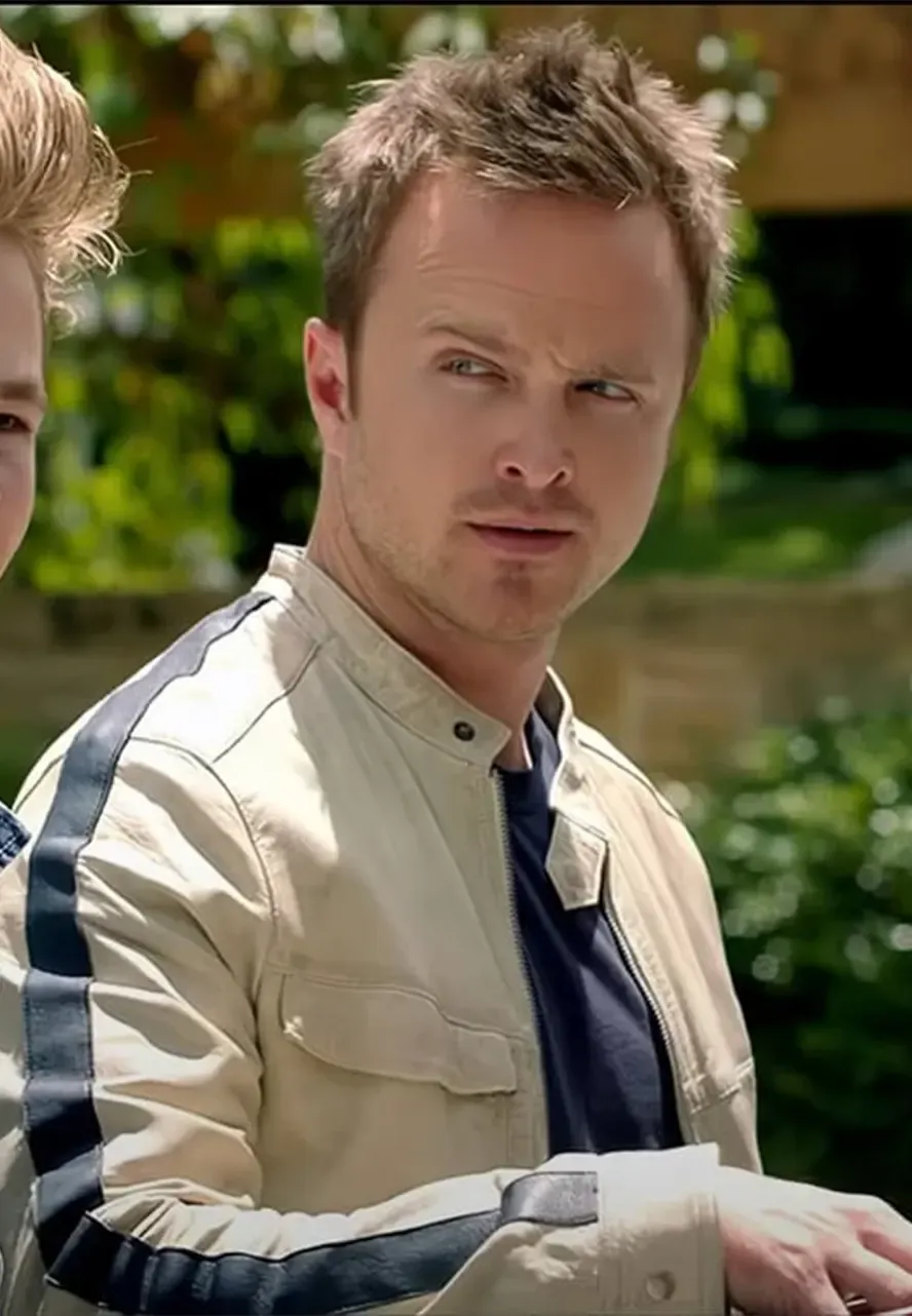 Aaron Paul Need for Speed White Leather Jacket tobey marshall white leather jacket