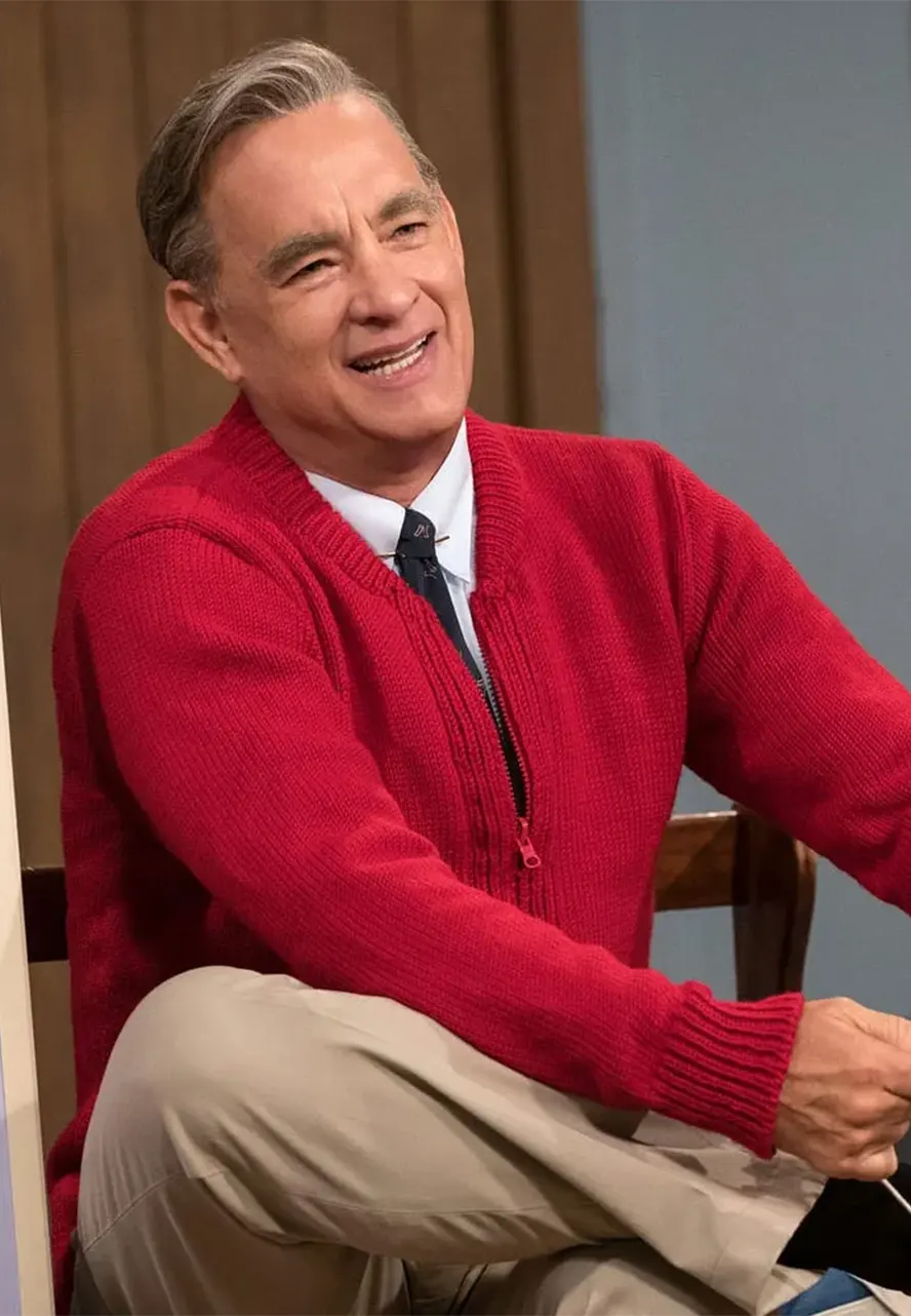 A Beautiful Day In The Neighborhood Red Sweater tom hanks red sweater