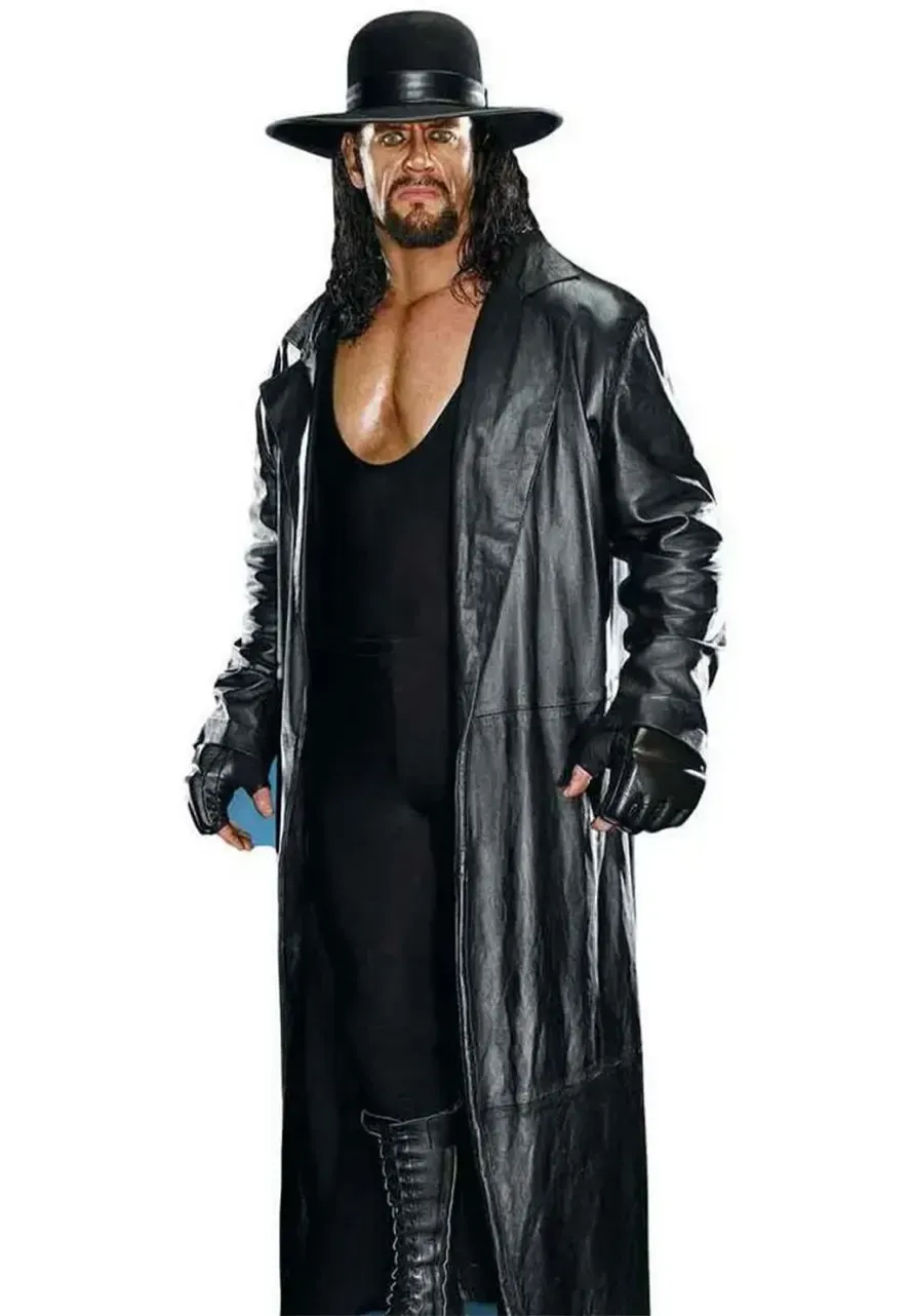 WWE The Undertaker Black Leather Coat undertaker trench coat