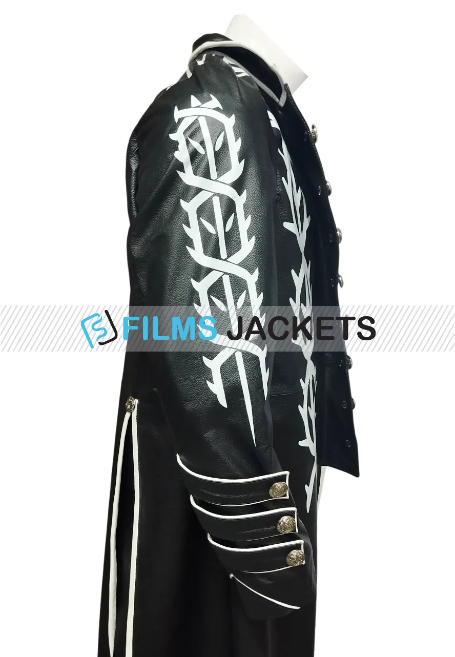 Devil May Cry 5 Vergil Black Leather Coat vergil trench coat