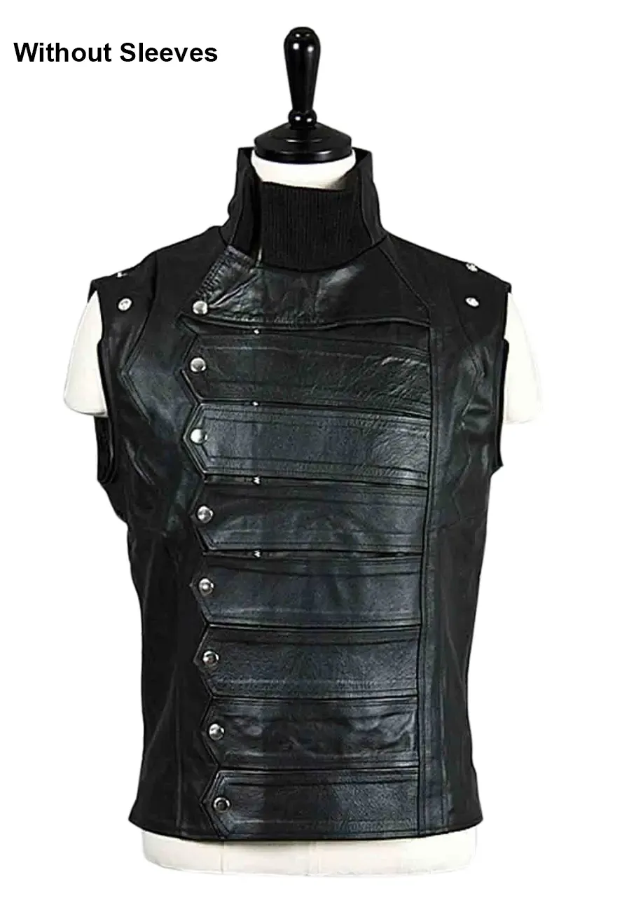 Captain America The Winter Soldier Bucky Barnes Vest Jacket winter soldier leather vest