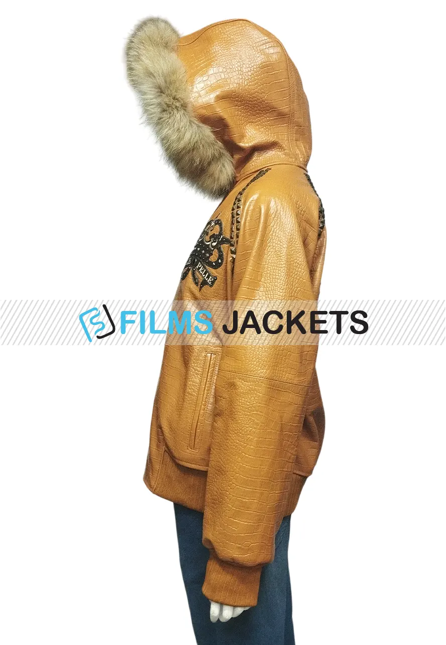 Womens Pelle Pelle Vintage Hooded Brown Jacket womens vintage hooded leather jacket