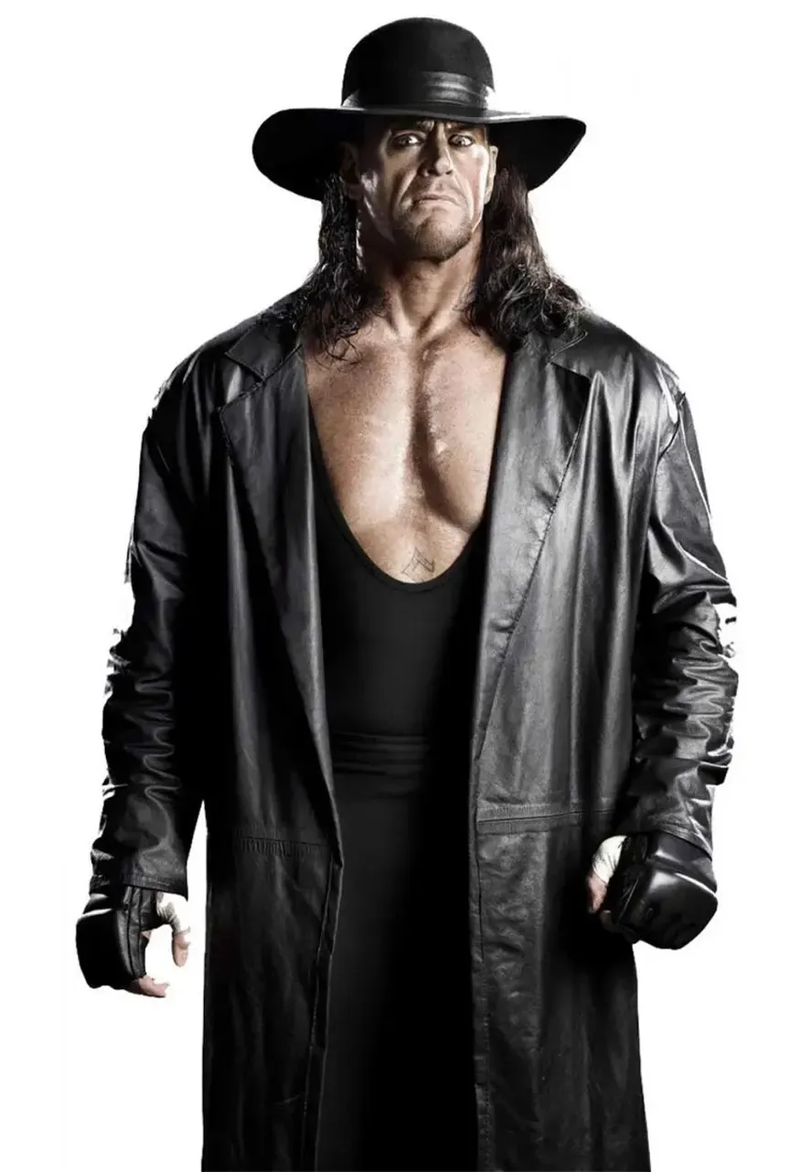 WWE The Undertaker Black Leather Coat wwe the undertaker trench coat