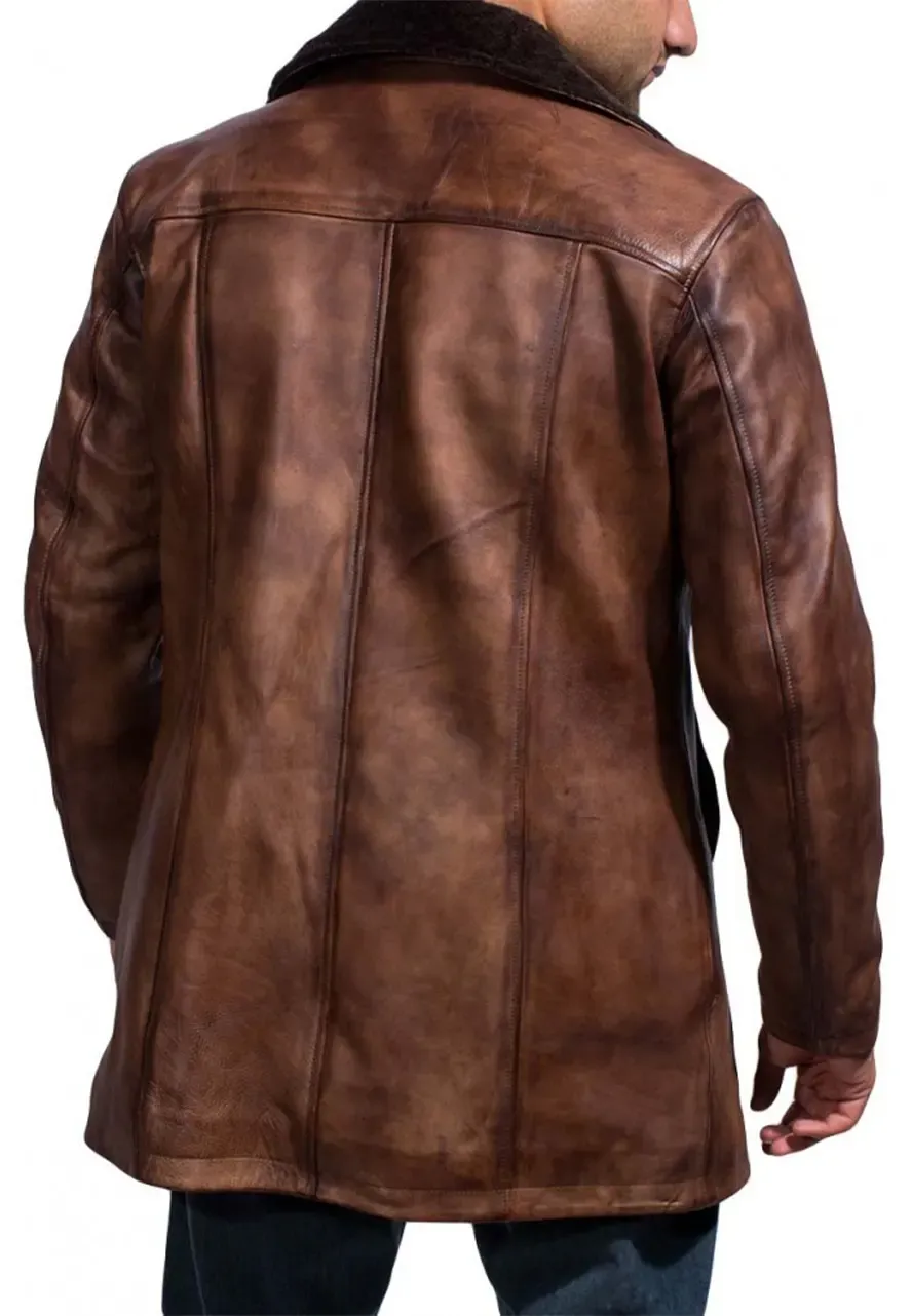 X-Men Wolverine Shearling Coat x men wolverine brown coat
