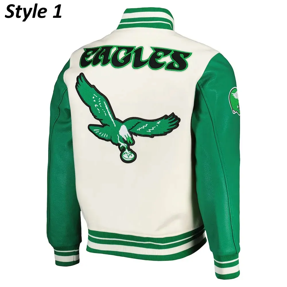 Classic Retro Philadelphia Eagles Varsity Jacket eagles leather varsity jacket