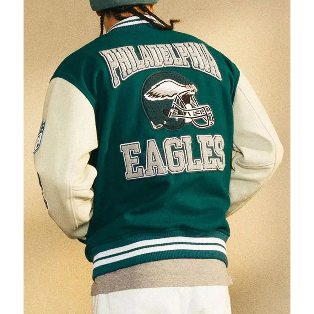 Classic Green Philadelphia Eagles Varsity Jacket eagles varsity jacket womens