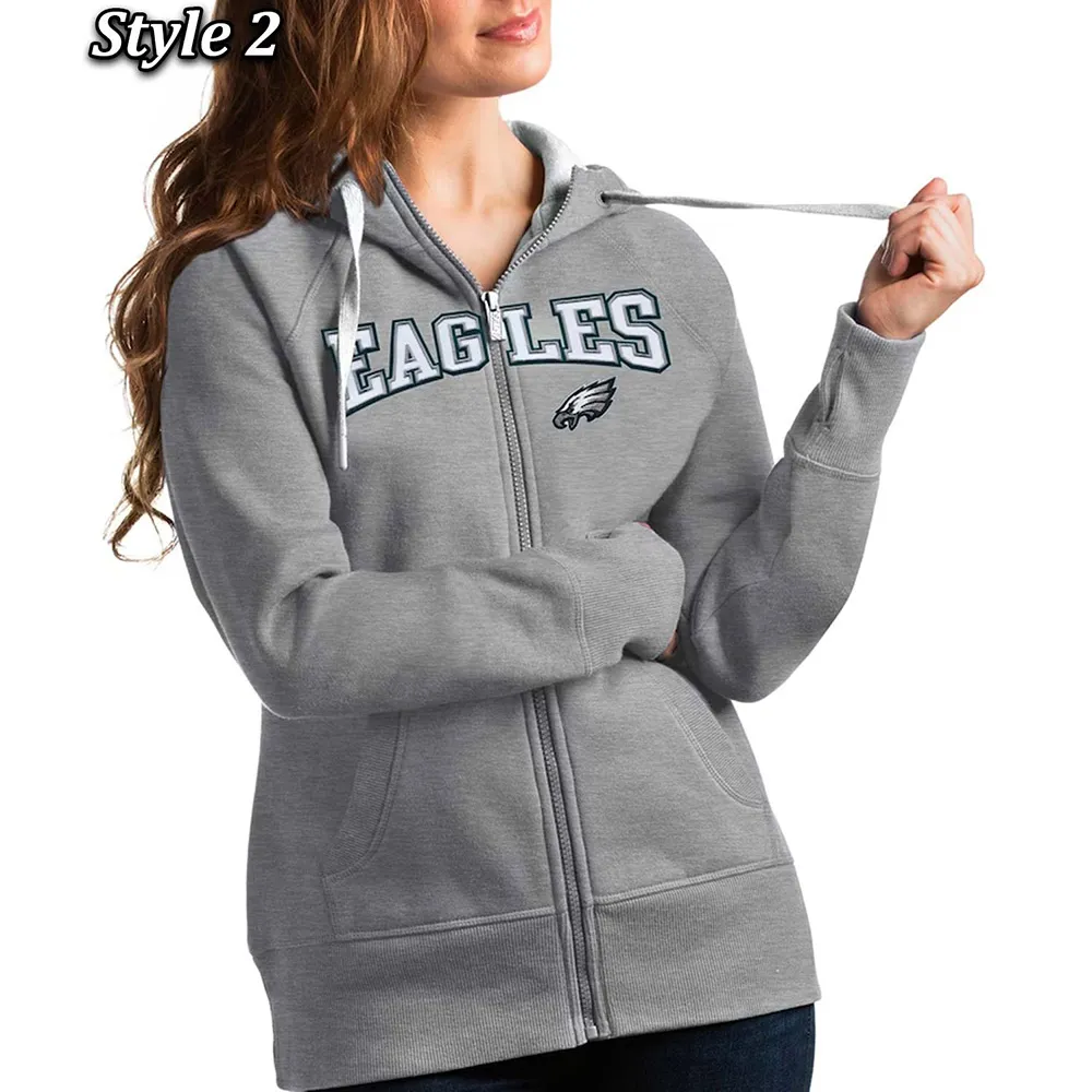 Antigua Victory Philadelphia Eagles Fleece Hoodie grey philadelphia eagles hoodie