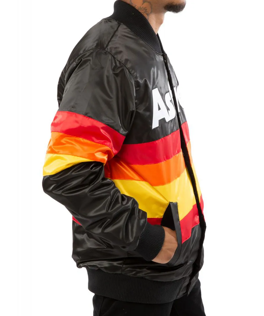 Vintage Houston Astros Satin Bomber Jacket houston astros black satin jacket