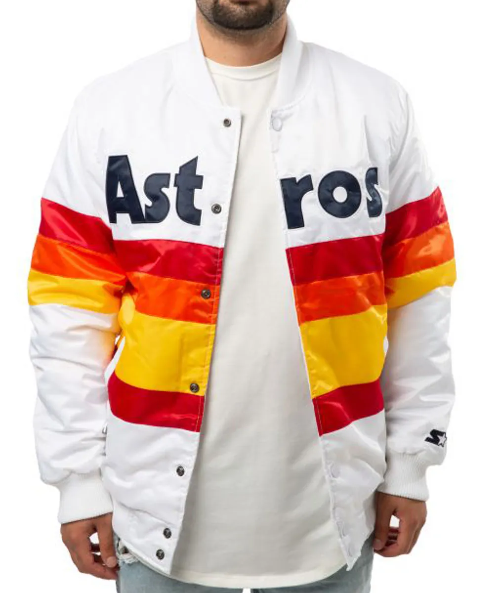Vintage Houston Astros Satin Bomber Jacket houston astros white jacket