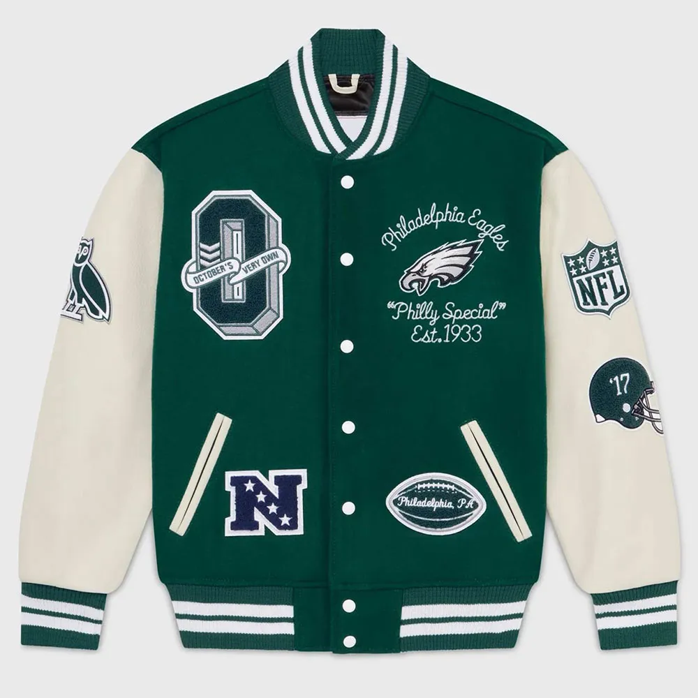 Classic Green Philadelphia Eagles Varsity Jacket ovo varsity jacket