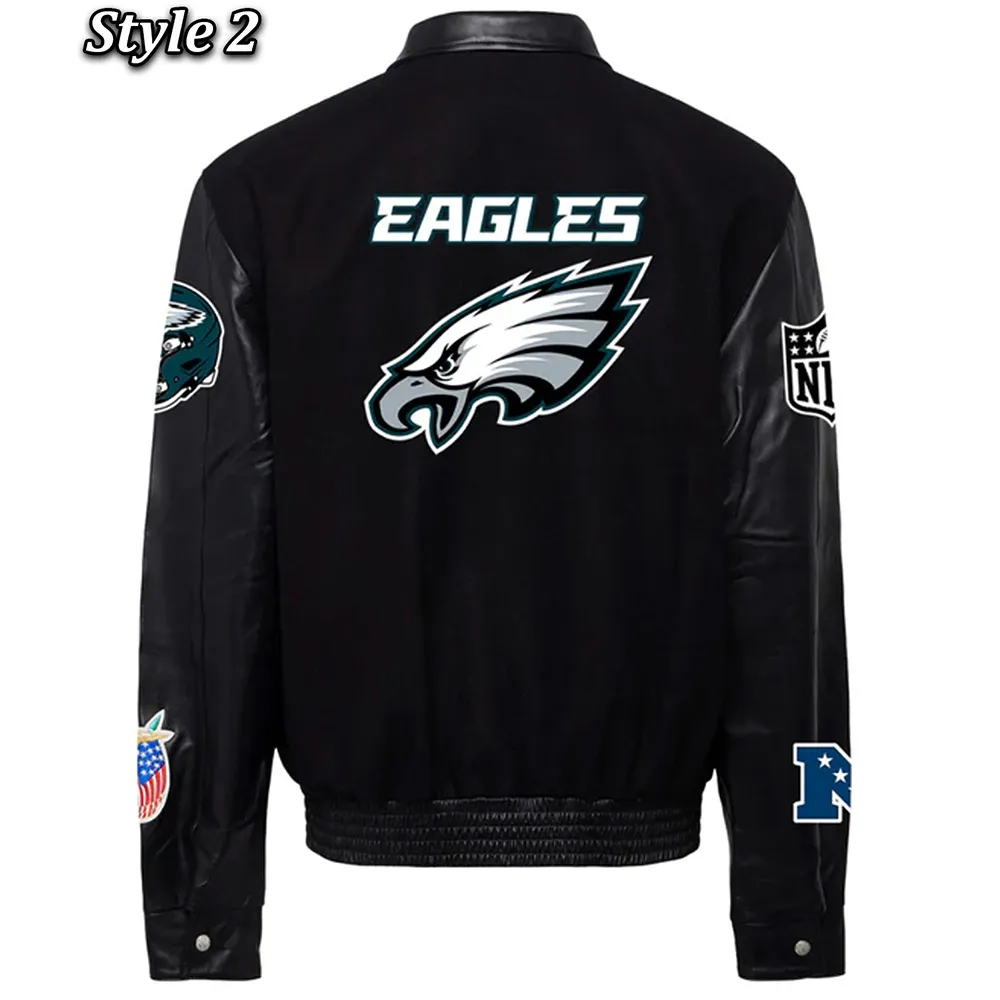 Philadelphia Eagles Wool and Leather Jacket philadelphia-eagles-black-jacket